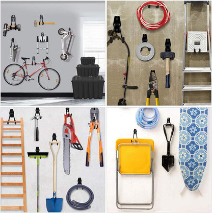  Gatuida 4Pièces Crochets Mural Garage Organisateur Heavy Duty Pour Outils De Jardin Et Vélo Crochets Utilitaires Noir Pour Rangement Et Économiseur Espace