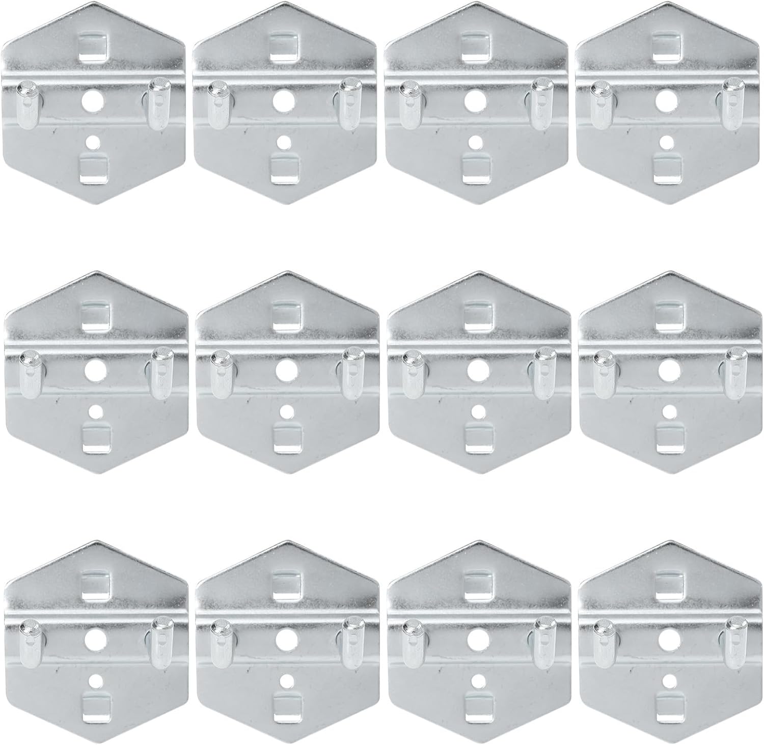  Zerodeko 12pièces Crochets De Rangement Acier Inoxydable Crochets Muraux Pour Outils Patères Robustes Et Résistantes Rouille Pour Garage Et Atelier Support Perforé Polyvalent