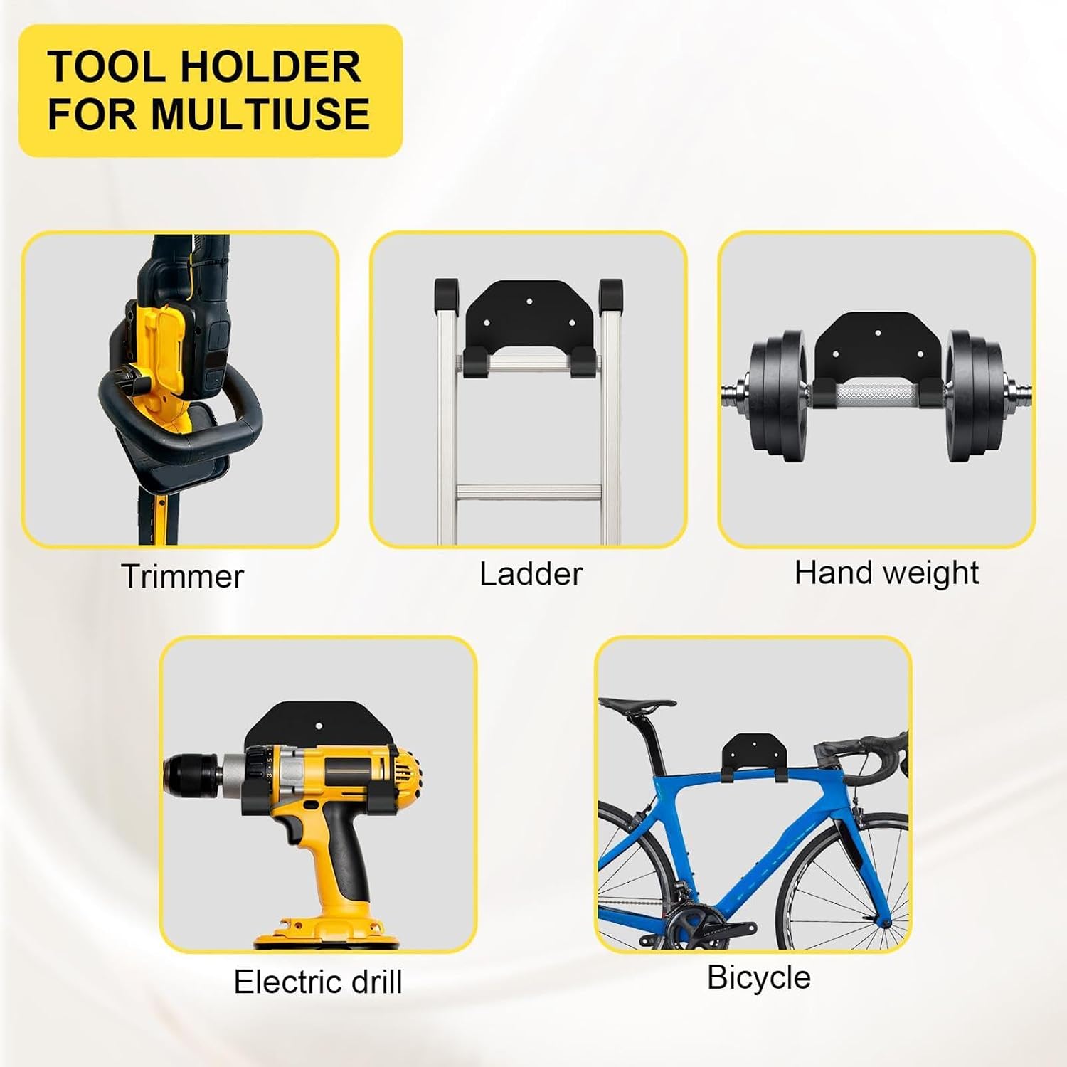  Support Pour Débroussailleuse De Remorque | Support De Stockage Pour Outillage Utilitaire | Cintre De Garage Pour Taille-bordure à Fil | Pour Garage Atelier Abri De Jardin Grange Sous-Sol Pelouse