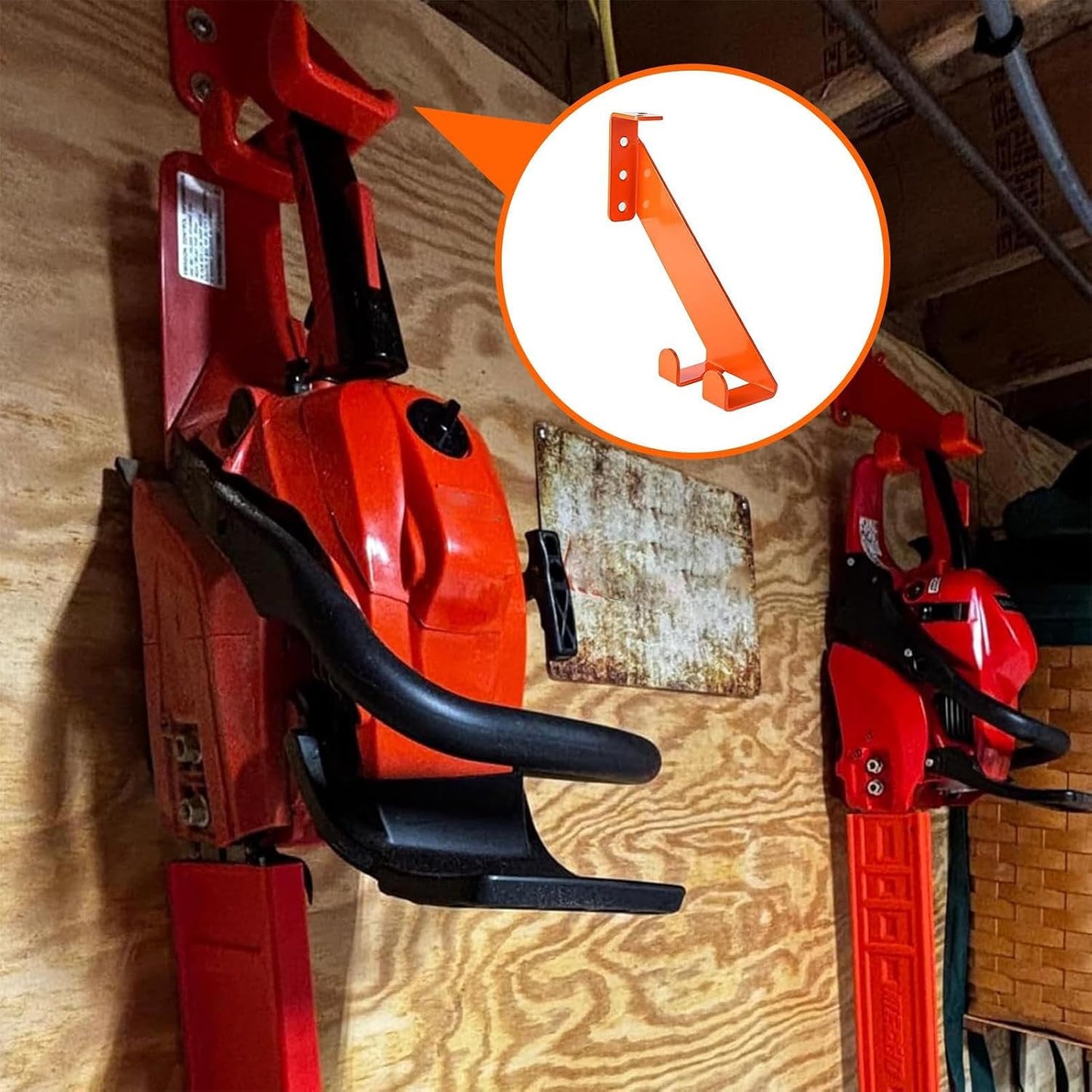  Porte-Tronçonneuse En Acier Inoxydable - Support Mural De Rangement Pour Outils De Garage - Support Lourd Pour Atelier Maison Jardin Affichage Outil Capacité 82 Kg