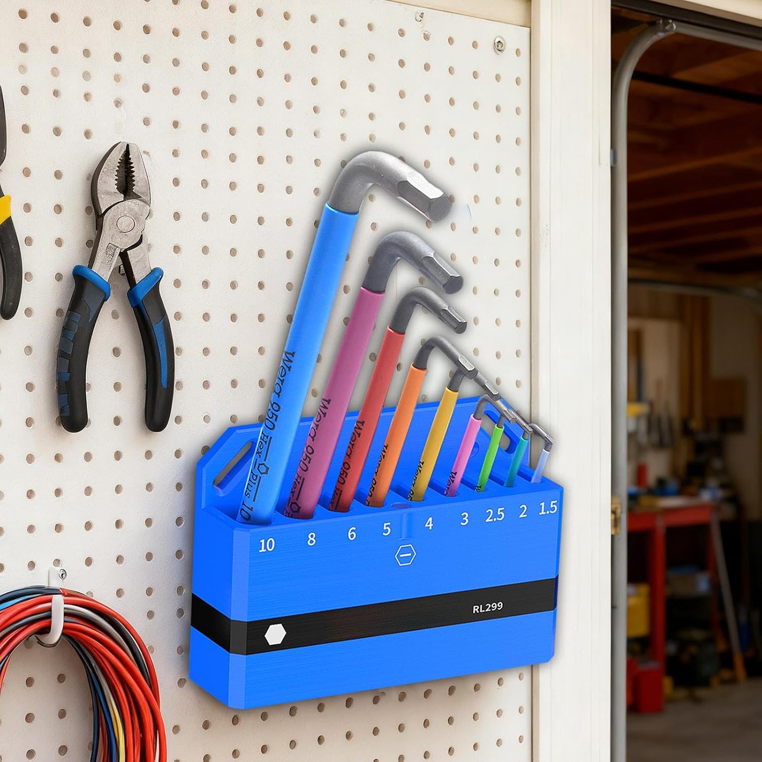 GENERIC Organiseur De Clés | Porte-outils Magnétique – Support Mural Pour Clé Hexagonale De Vélo, Outil De Réparation De Garage, Atelier, Organisation Murale