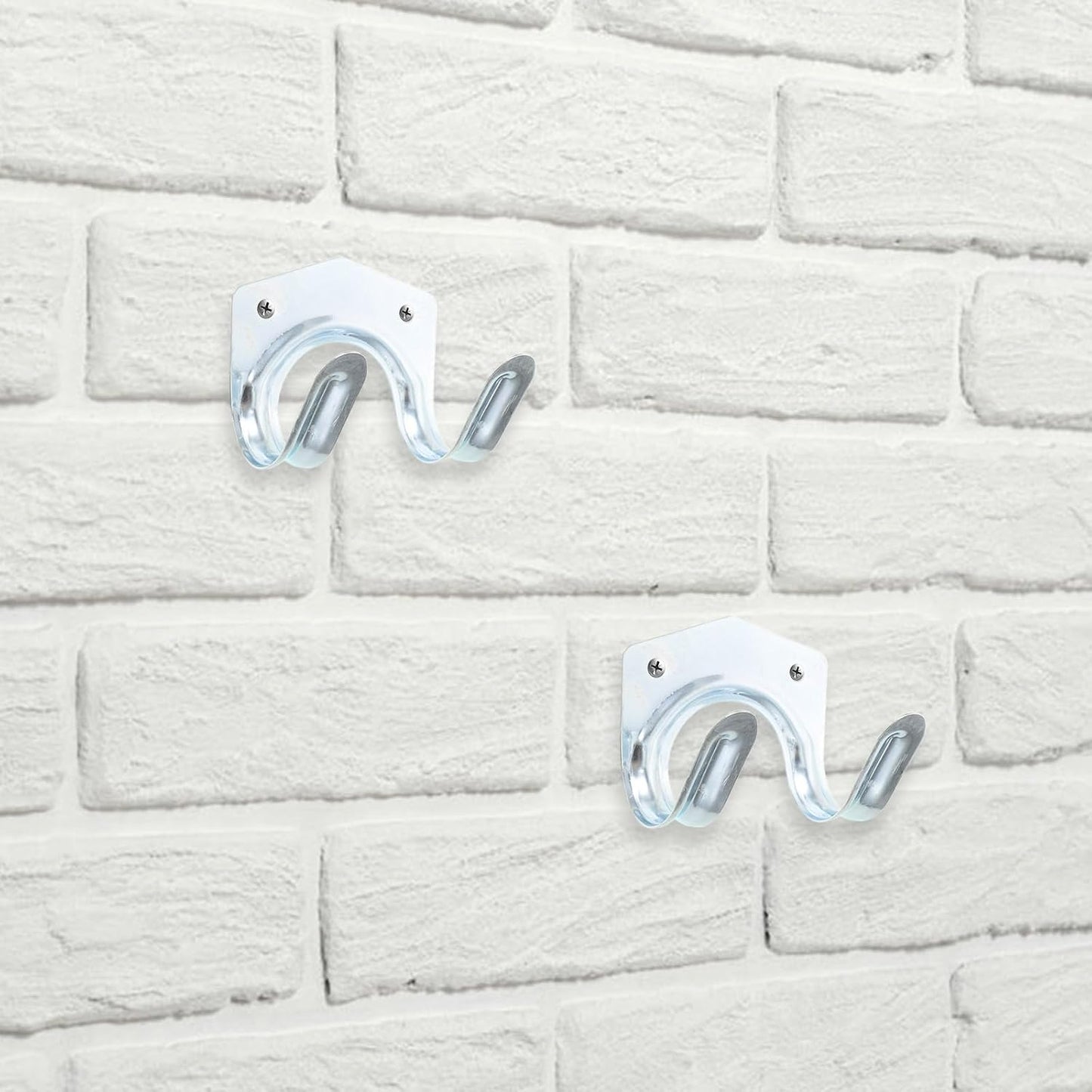  OUNONA Lot De 10 Crochets Muraux En Fer Double Trou Crochets Utilitaires Compacts Pour Salle De Bain, La Cuisine Et Garage Porte-serviettes, Porte-clés Et Porte-outils Résistants