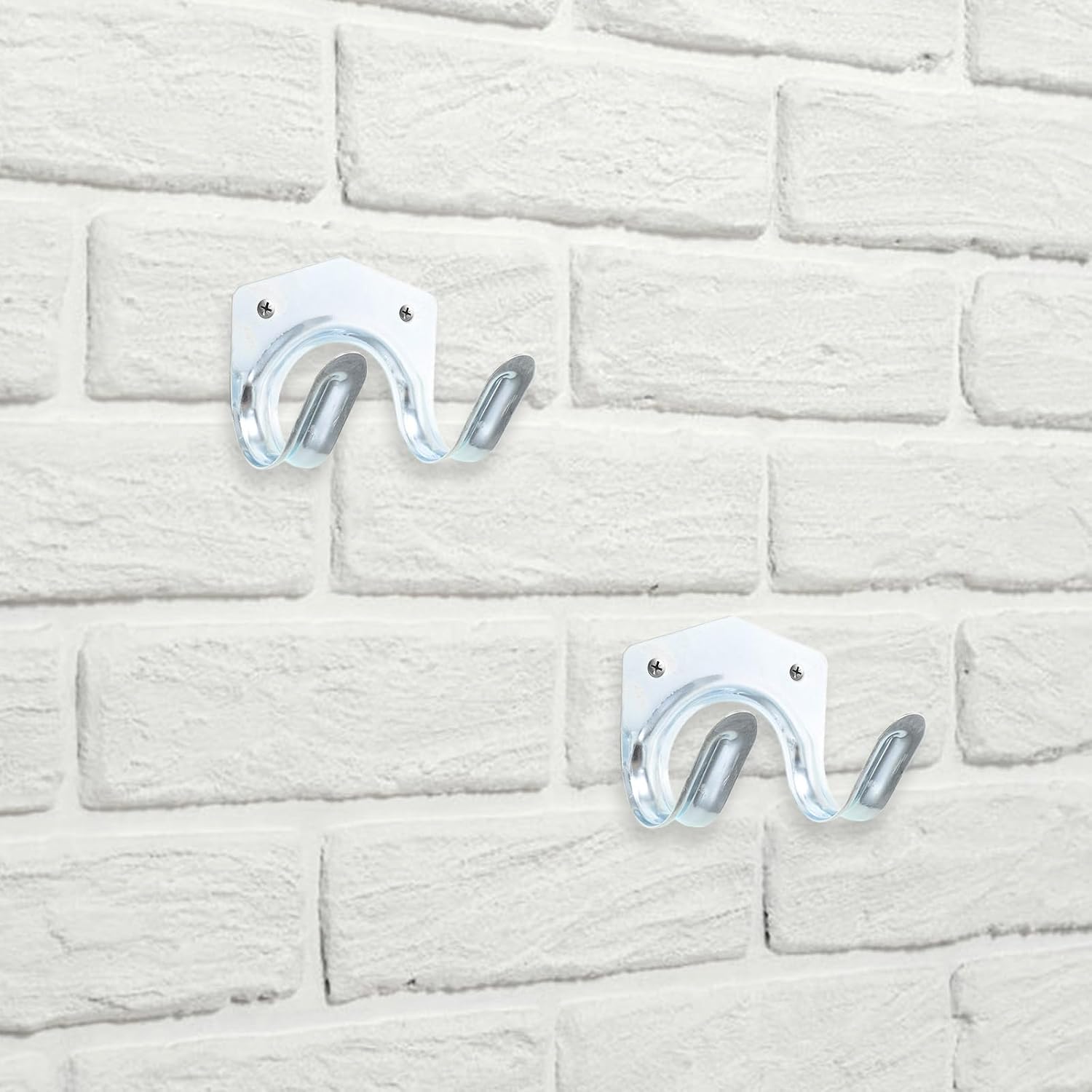  OUNONA Lot De 10 Crochets Muraux En Fer Double Trou Crochets Utilitaires Compacts Pour Salle De Bain, La Cuisine Et Garage Porte-serviettes, Porte-clés Et Porte-outils Résistants