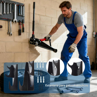 Genérico Support Mural Pour Cric Hydraulique | Organisateur économiseur D'espace Résistant | Support De Rangement Pour Supports De Cric De Garage - Pour Garage Atelier De Réparation Salle D'outils Ta