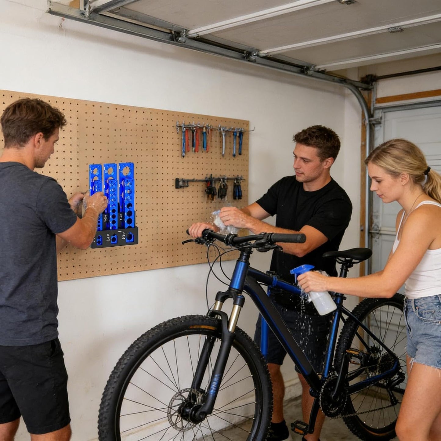  Générique Support Mural Pour Vélo - Porte-objets Mural à 6 Compartiments | Support à Pinces à Faible Encombrement | Pour Garage, Atelier, Remise, Établi, Panneau Perforé