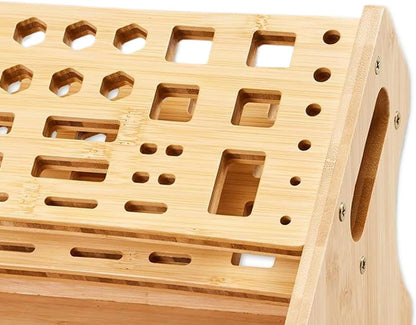  Generisch Support De Tournevis, 53 Trous, Support De Rangement En Bois, Alignement Multi-diamètre Avec Plateau De Matériel Intégré à Haut Volume Et Châssis Renforcé Pour Garage, Bureau Et Atelier