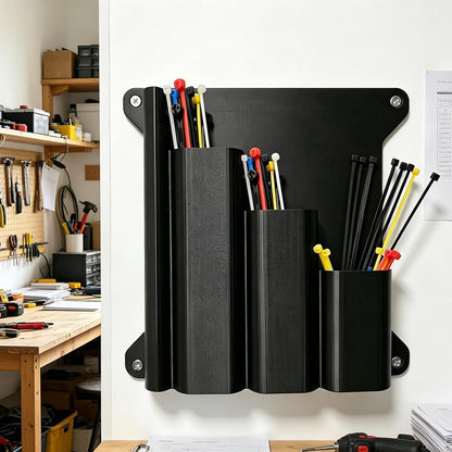 GENERIC Support De Rangement Pour Cravates à Fermeture éclair – Support Mural Pour Attaches De Câble Et Outils | Organiseur Compatible Avec Panneau Perforé Pour Garage, Atelier, Remorque, Abri De Jardin