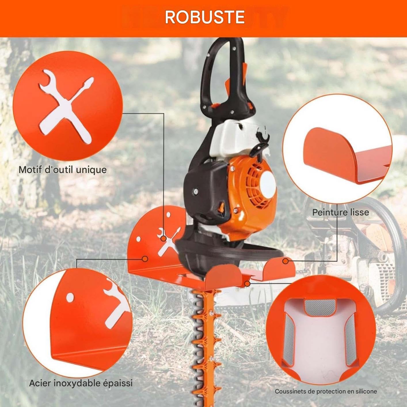  Générique Porte-Outils Électriques - Organisateur Polyvalent De Garage,Porte-Outils Mural Pour Jardin - Pour Atelier Cave Ferme Salle De Jardin Scie Chaine Perceuse Electrique