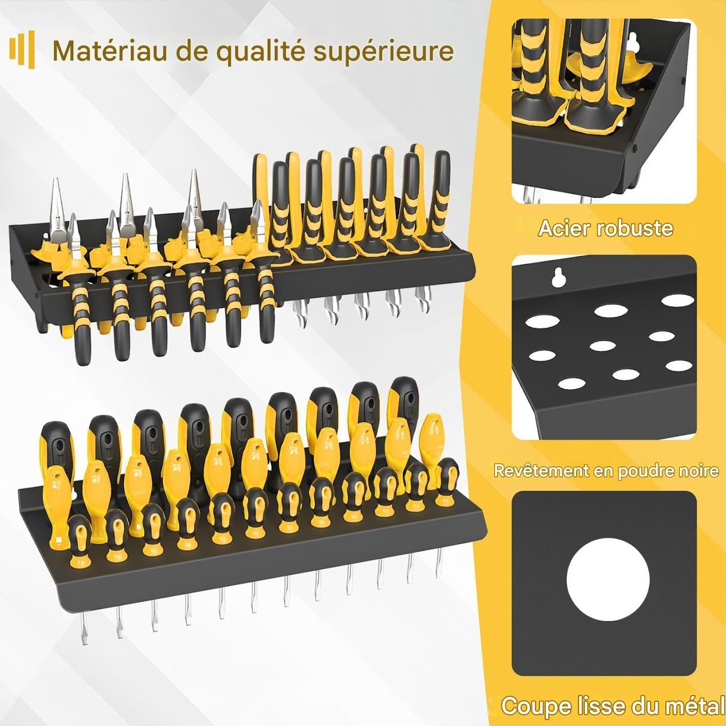  Porte-visseuse,Support De Rangement En Fer Pour Visserie,Support Organisateur D'outils Avec Gain De Place | Pour Atelier Garage Maison
