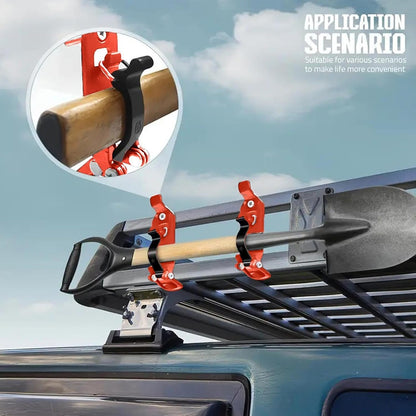  Fiber Axe Storage Rack, 38x5cm Heavy Duty Shovel Holder, 4 Pieces Quick Release Wall Truck Organizer, Hardware Management, Tool Mounting, Garage Use