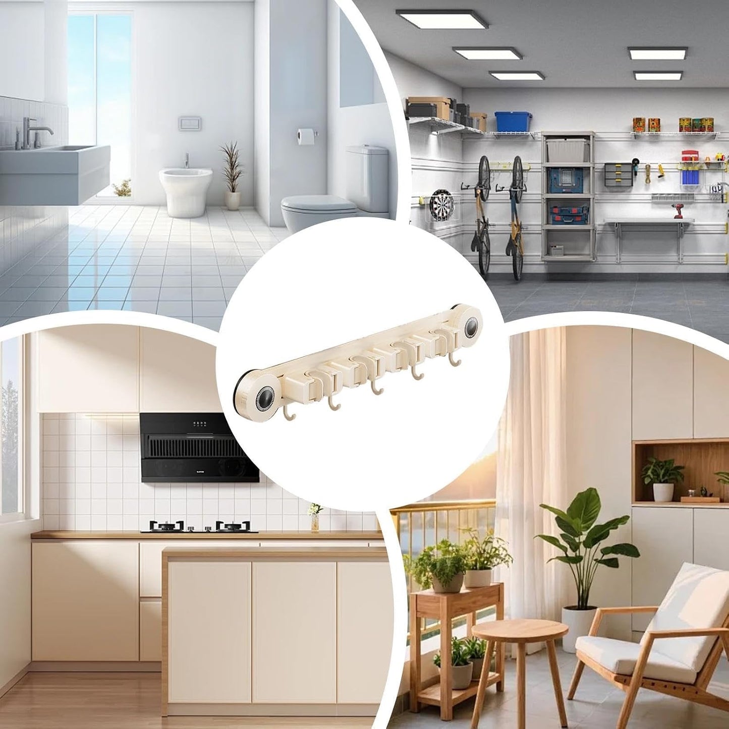 GENERIC Support Pour Balai – Ventouse Robuste Et Antirouille – Support Mural Pour Balai – Pour Maison, Dortoir, Bureau, Appartement, Chambre à Coucher, Salon