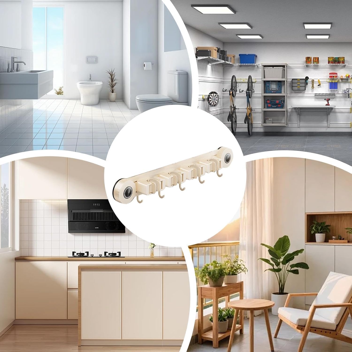GENERIC Support Pour Balai – Ventouse Robuste Et Antirouille – Support Mural Pour Balai – Pour Maison, Dortoir, Bureau, Appartement, Chambre à Coucher, Salon