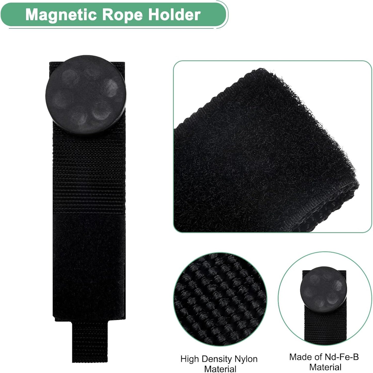  M METERXITY Lot De 2 Supports Magnétiques De Corde De 4,3 Cm De Diamètre Pour Garage, Atelier, Cordon D'extension, Sangle De Cordon D'organisation Pour Suspension/câbles/crochets De Rangement