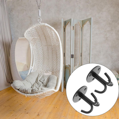  Healeved Crochet Suspendre Plafond En Acier Inoxydable Noir, Résistant Rouille, Lot De 2 Pièces, Pour Rangement Suspendu Et Décoration D'espace