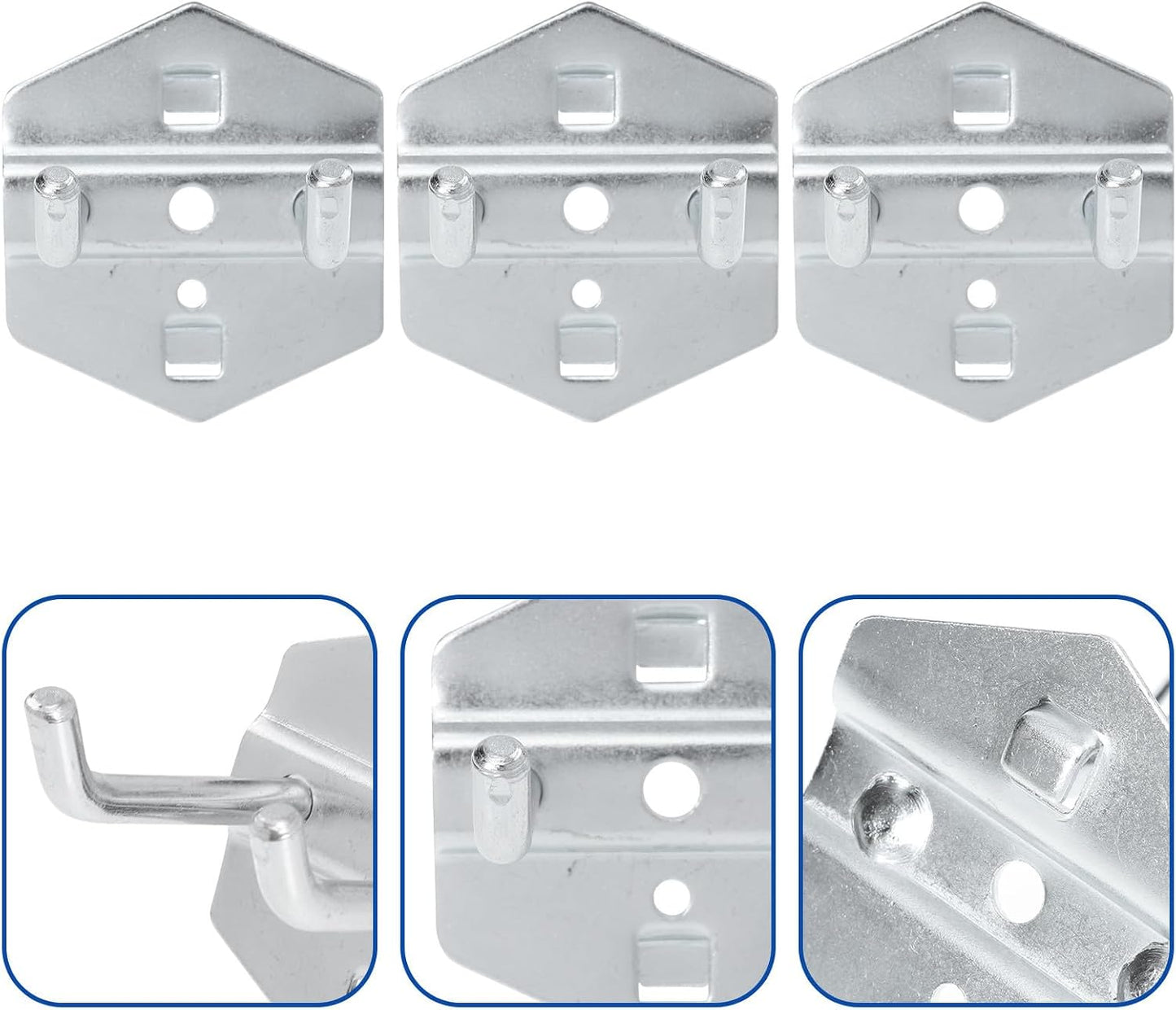  Zerodeko 12pièces Crochets De Rangement Acier Inoxydable Crochets Muraux Pour Outils Patères Robustes Et Résistantes Rouille Pour Garage Et Atelier Support Perforé Polyvalent