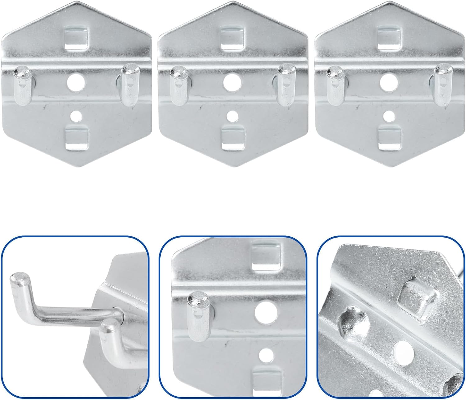  Zerodeko 12pièces Crochets De Rangement Acier Inoxydable Crochets Muraux Pour Outils Patères Robustes Et Résistantes Rouille Pour Garage Et Atelier Support Perforé Polyvalent