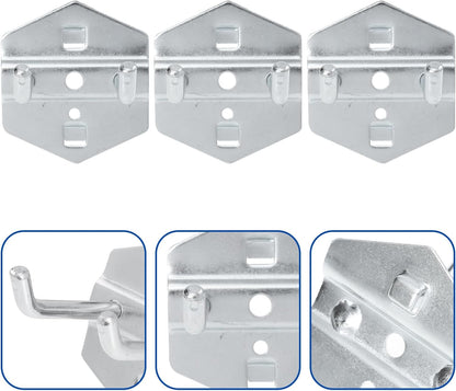  Zerodeko 12pièces Crochets De Rangement Acier Inoxydable Crochets Muraux Pour Outils Patères Robustes Et Résistantes Rouille Pour Garage Et Atelier Support Perforé Polyvalent