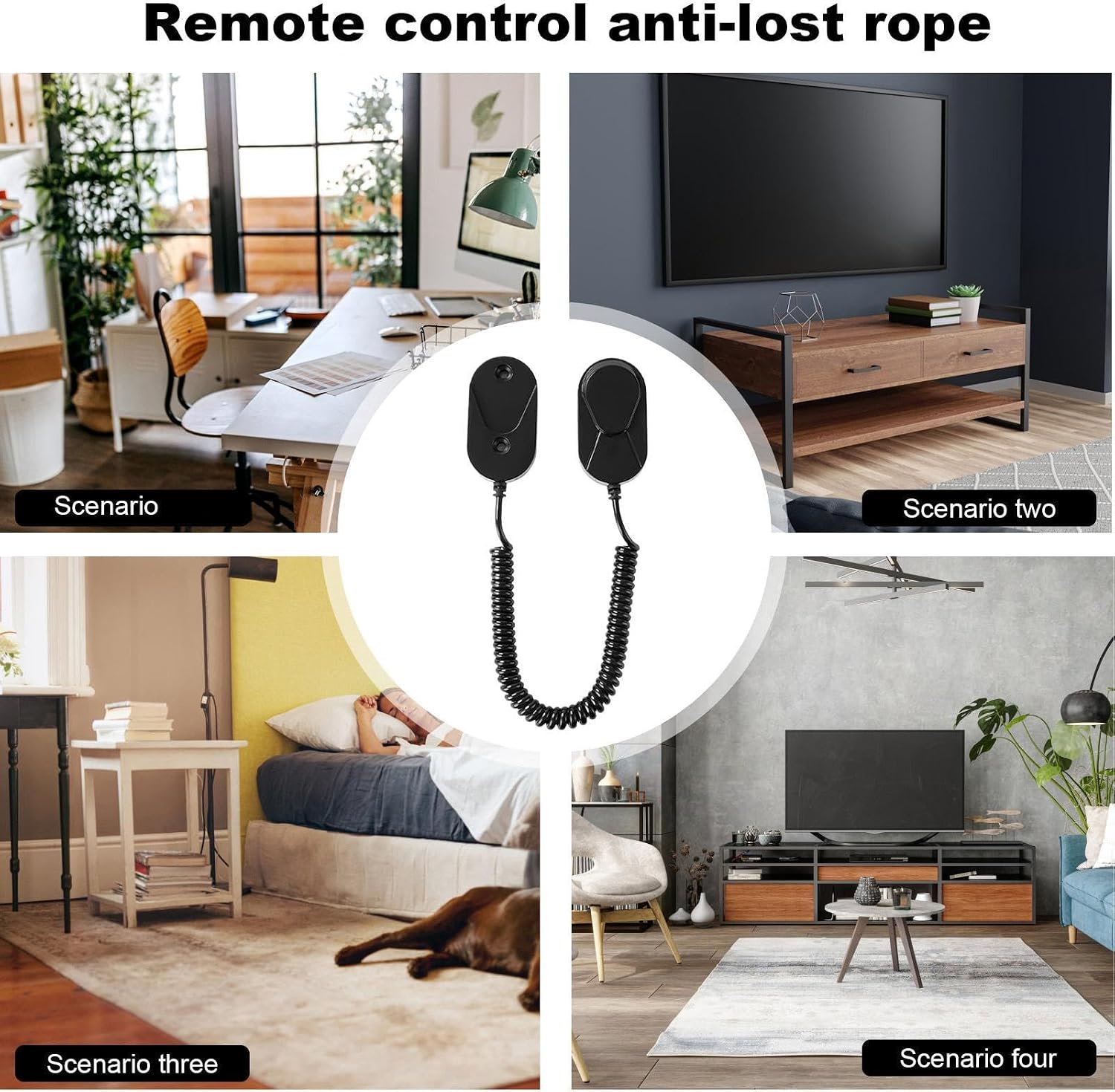 GENERIC Support Mural Pour Télécommande Avec Corde à Ressort Extensible, Organisateur De Contrôleur Pour Camping-car, Chevet, Chambre à Coucher, Mur D'intérieur