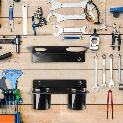  Entonnoir à Huile – Lot De 2 Supports Muraux Pour Support D'huile De Refroidissement, Design Peu Encombrant Avec Fonction D'accès Facile, Support Pour Cuisine, Garage, Atelier, Noir