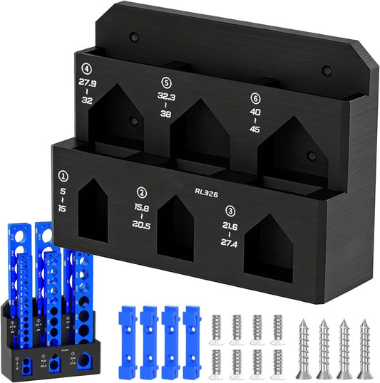  Générique Râtelier De Rangement Pour Outils - Étagère Organisatrice Murale à 6 Compartiments - Range-outils à Fixation Par Serrage | Pour Garage, Atelier, Remise, Établi, Panneau Perforé