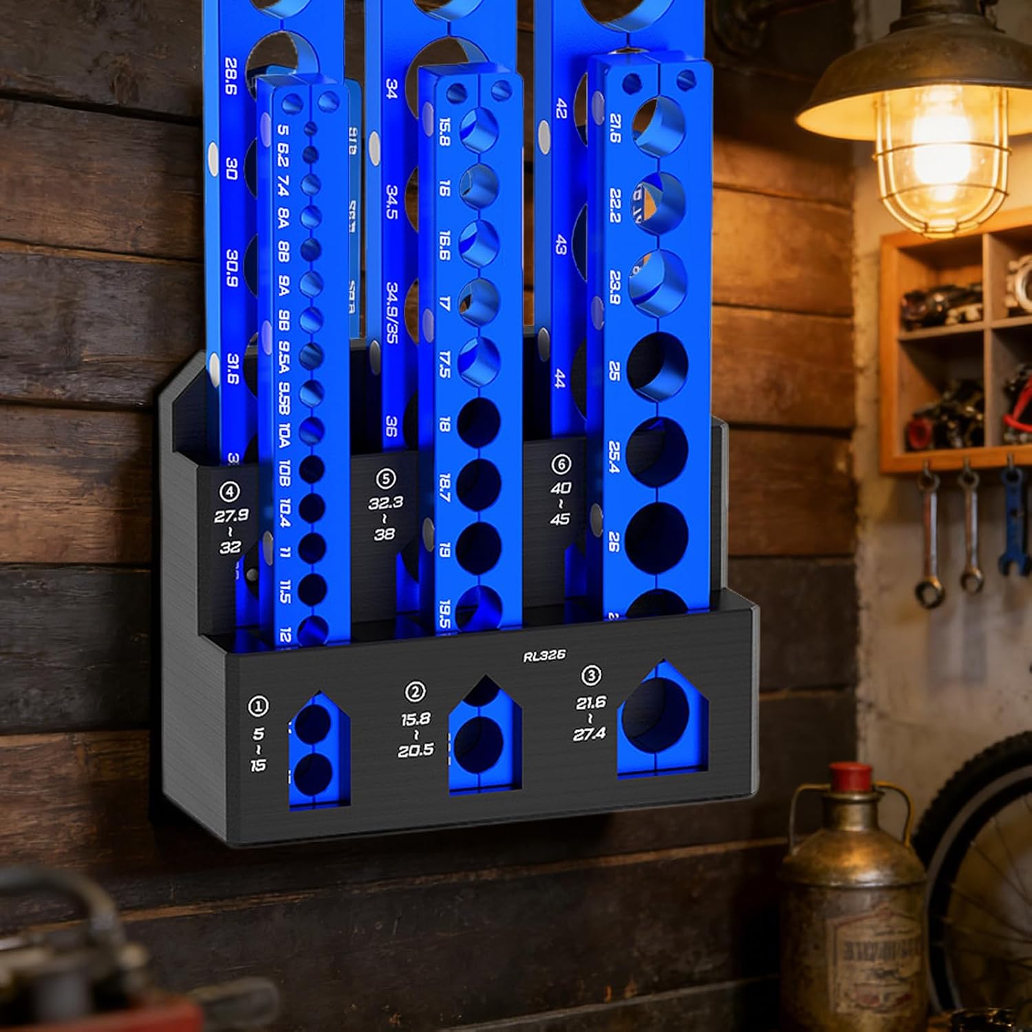  Générique Râtelier De Rangement Pour Outils - Étagère Organisatrice Murale à 6 Compartiments - Range-outils à Fixation Par Serrage | Pour Garage, Atelier, Remise, Établi, Panneau Perforé