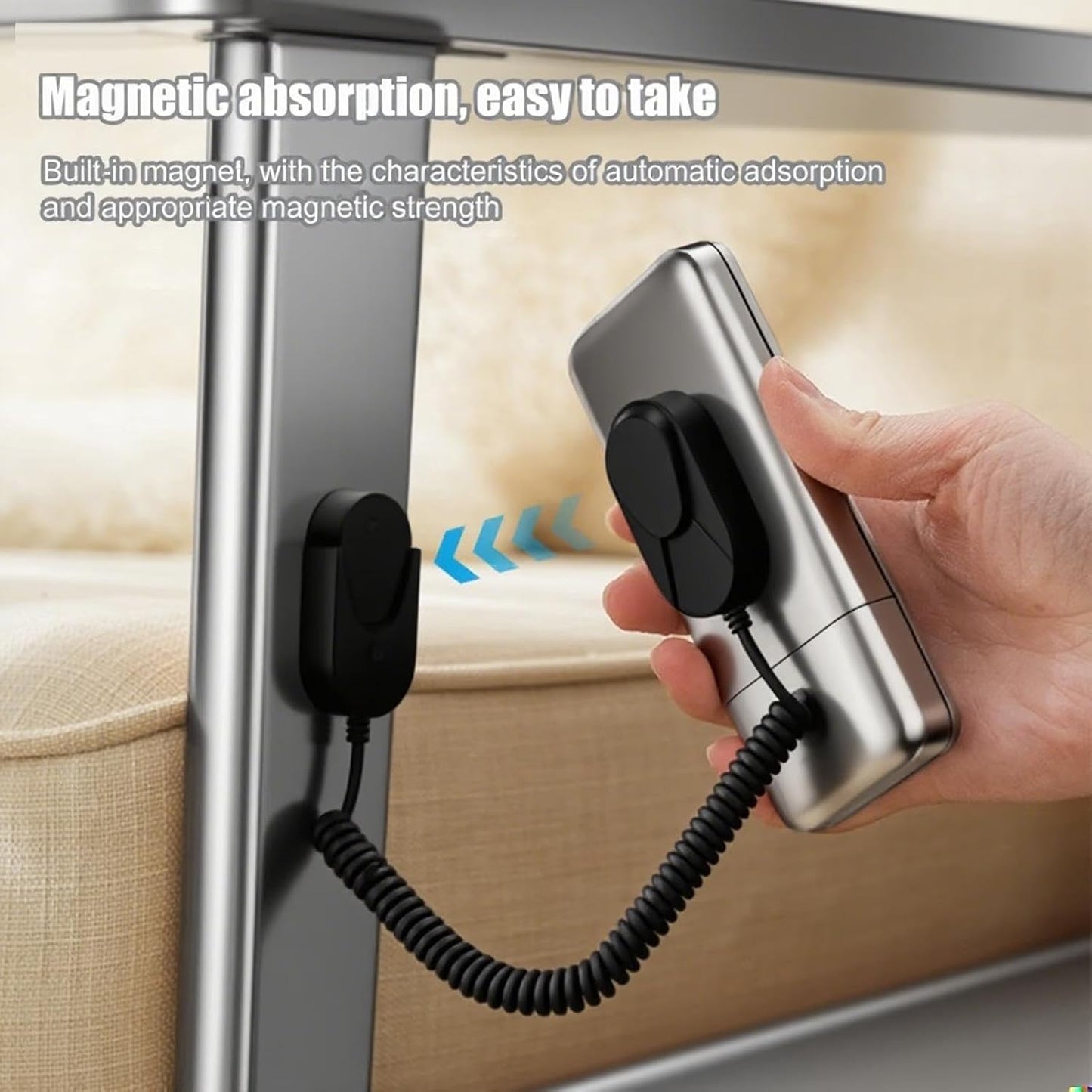 GENERIC Support Mural Pour Télécommande Avec Corde à Ressort Extensible, Organisateur De Contrôleur Pour Camping-car, Chevet, Chambre à Coucher, Mur D'intérieur
