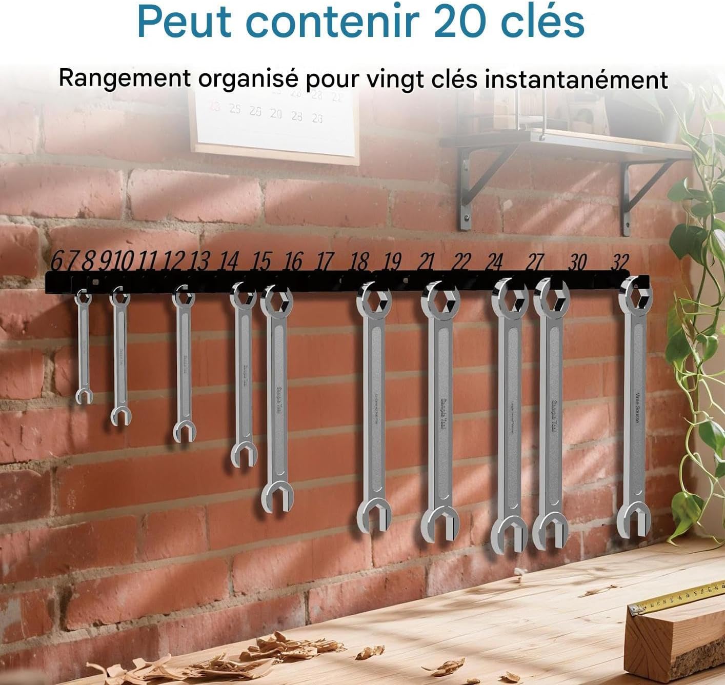  Porte-outils, Organisateur D'outils Mural, Construction En Acier Robuste, Fentes Multiples Pour Tournevis, Marteaux Et Clés, Conception Peu Encombrante, Installation Facile, Finition Résistante à La R