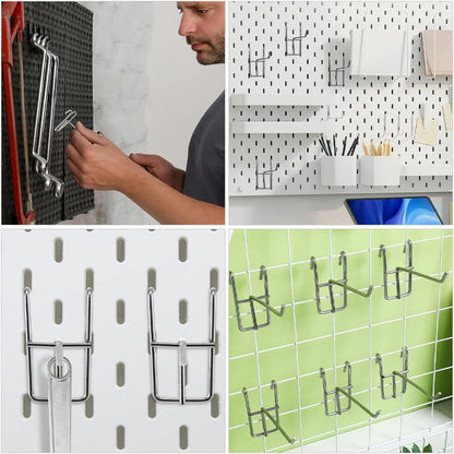  Angoily 30 Crochets Suspendre En Acier Inoxydable Pour Murs Grillagés, Installation Sans Outil, Solution De Fixation Sécurisée, Pour Rangement Et Organisation