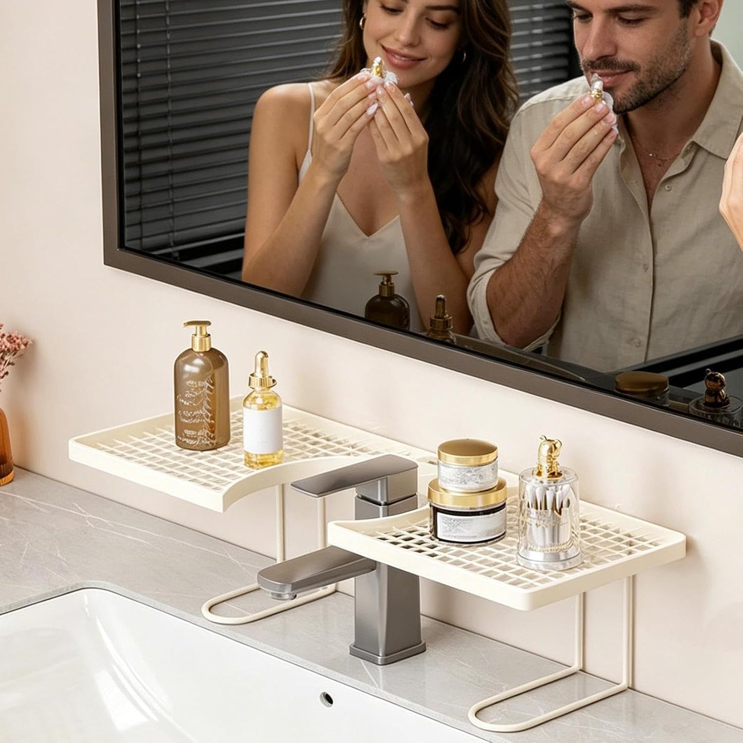 GENERIC Support De Rangement Pour évier | Support De Rangement De Cuisine En Métal – Porte-éponge Pour Robinet, Lavabo, Appartement, Dortoir, Salle De Bain, Hôtel, Restaurant, Toilettes