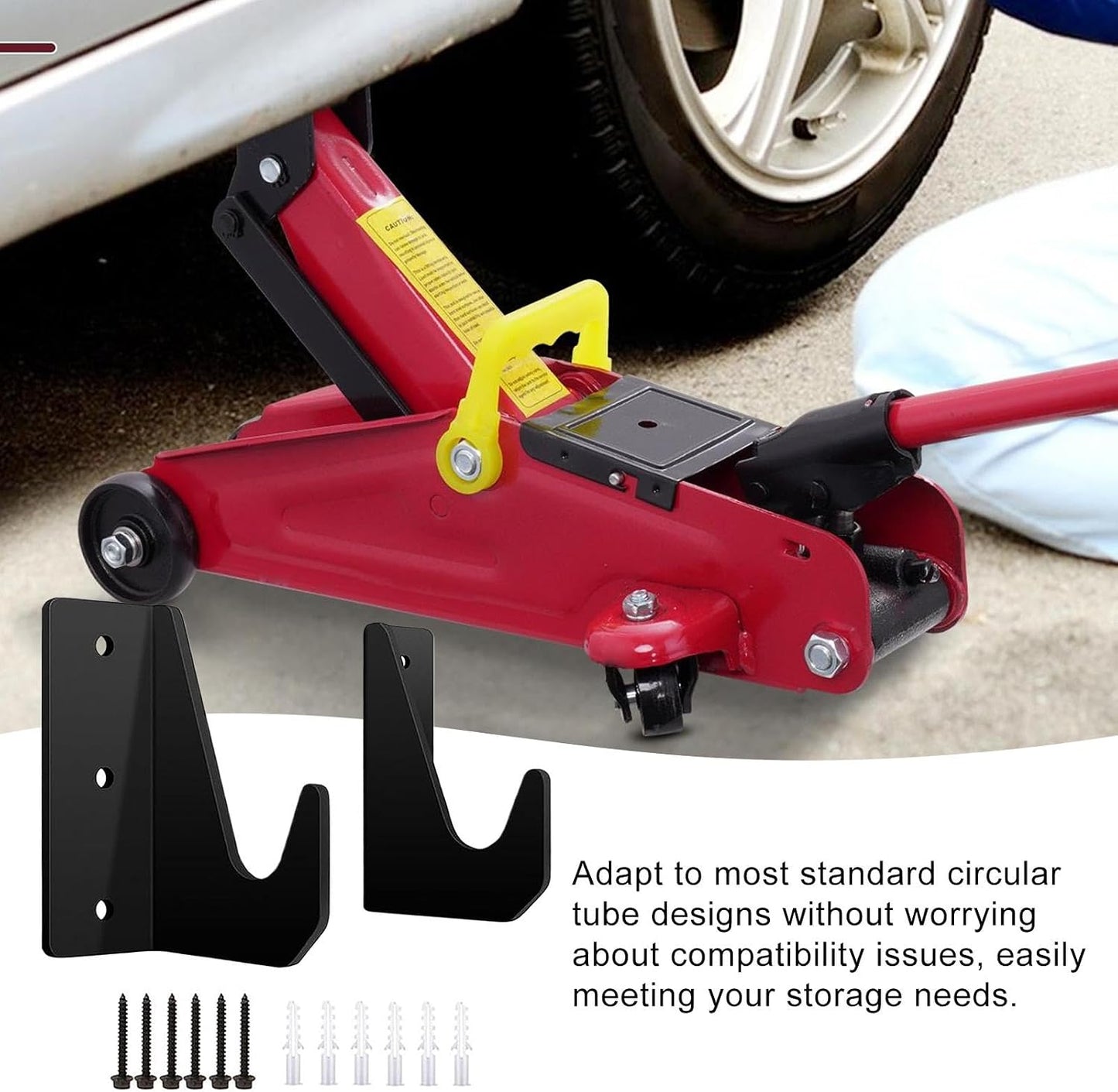 GENERIC Support Mural Pour Cric, Porte-outils De Garage Robuste, Support Hydraulique De 11,8 X 4,5 Cm, Supports De Rangement Muraux Pour L'entretien De Voiture, L'organisation Du Garage, Le Matériel