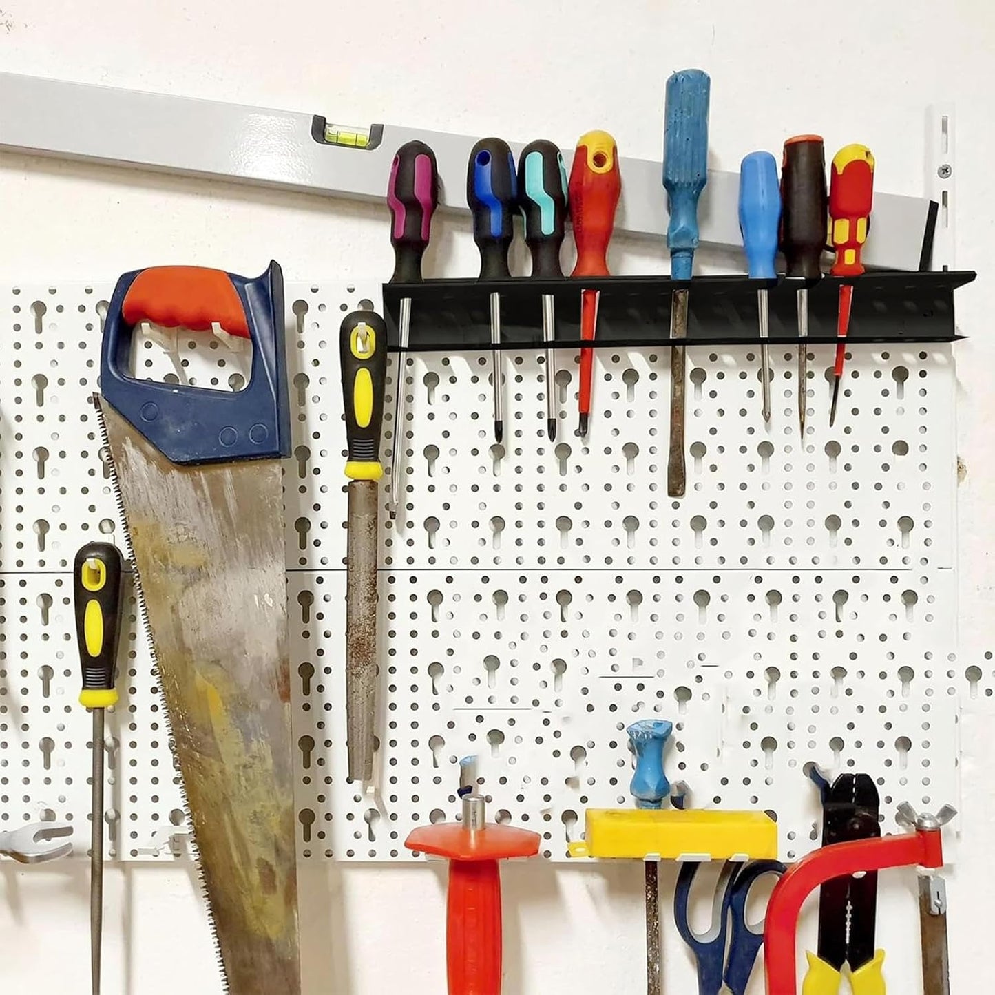 GENERIC Support Mural Pour Vis, Support De Rangement Avec Tournevis, 32,6 X 5,97 X 4,9 Cm, Support à Outils Robuste Pour Garage, Atelier, Abri De Jardin, Chambre, Organisation De La Maison