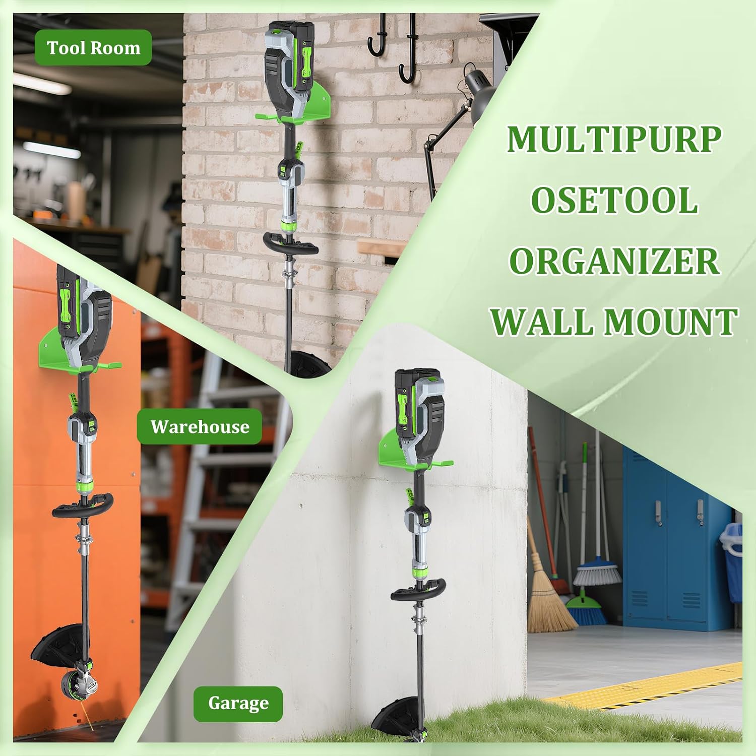  Support Mural Pour Outils électriques, Support De Rangement D'outils De Pelouse Pour Désherbeur, Support Pour Débroussailleuse E.GO Power+, Alimenté Par Piles