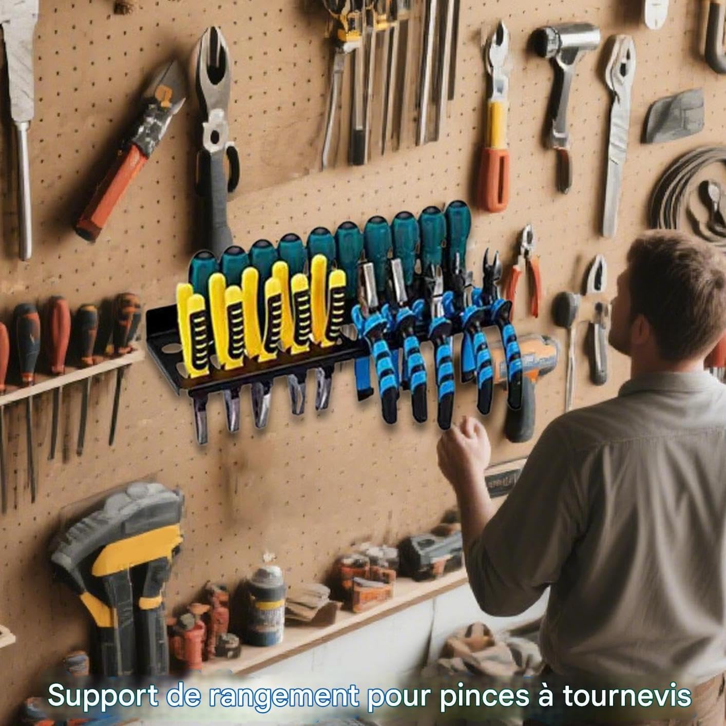  Porte-Tournevis | Organisateur D'Outils Mural Robuste | Rangement D'Atelier Pour Outils De Bricolage Et Jardinage