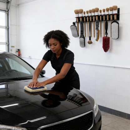 GENERIC Porte-brosses De Détail, Cintre Antidérapant Robuste Avec Crochets, Rangement D'outils De Lavage De Voiture, Pour Garage, Atelier, Maison, Nettoyage De Véhicule, Organisateur D'outils De Lavage