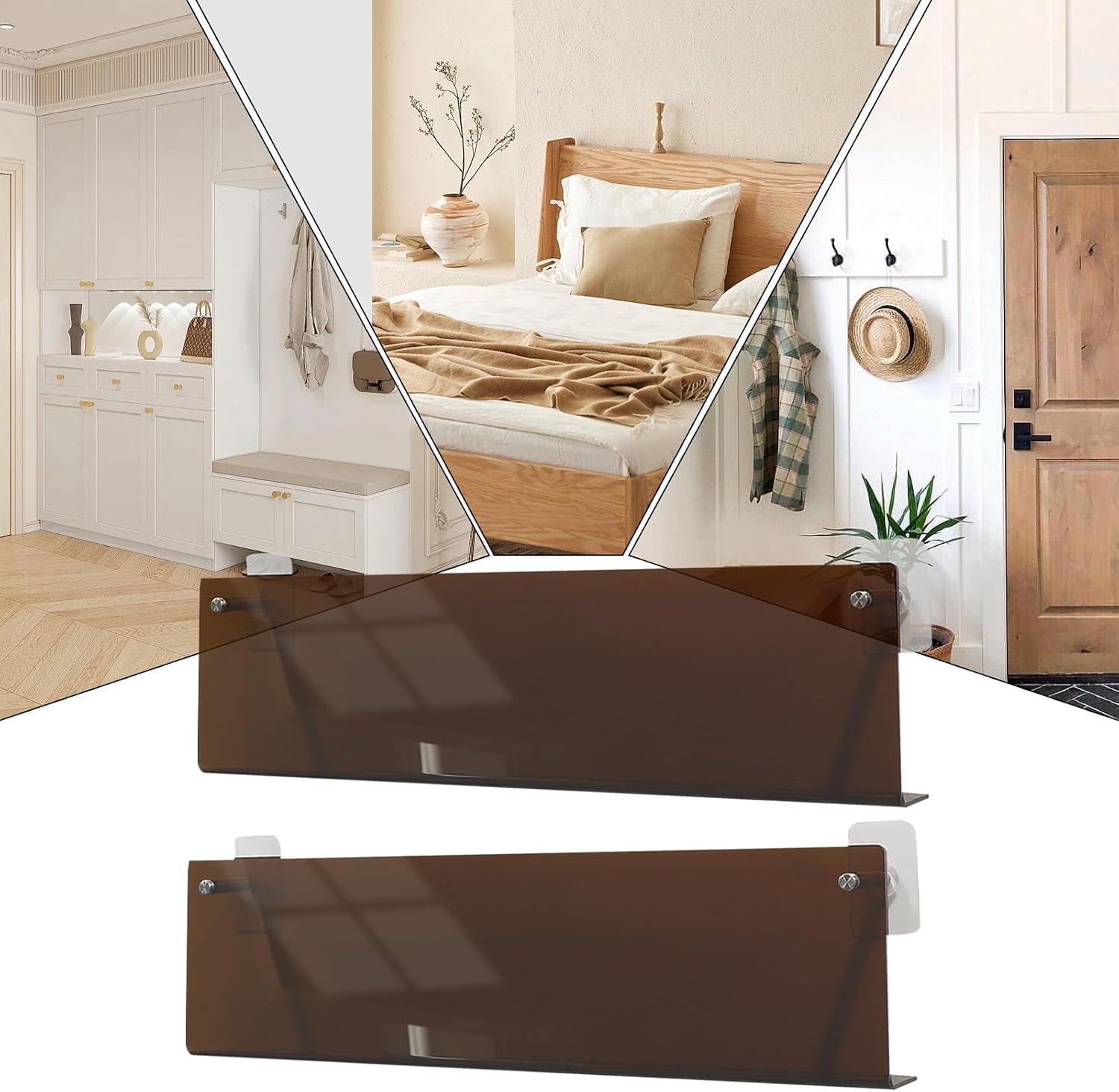 GENERIC Support De Rangement Pour Disques | Étagère Murale Adhésive En 2 Pièces | Organiseur De Disques, Pour Adolescents Et Adultes, Amateurs De Musique, Collectionneurs, Salon, Appartement