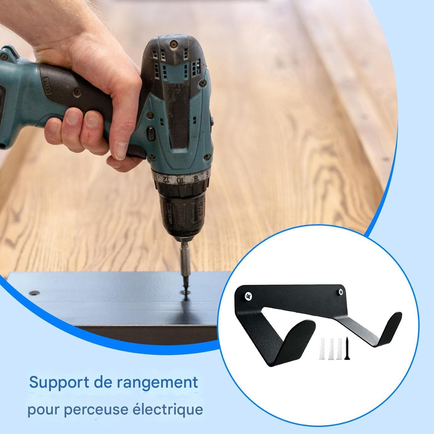  Générique Range-Perçeuse Porte-Outil,Support Mural Pour Outils Électroportatifs | Rangement Renforcé Pour Garage Camion Atelier Chantier Réparation Auto Maison