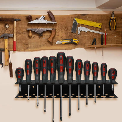 GENERIC Support Mural Pour Vis, Support De Rangement Avec Tournevis, 32,6 X 5,97 X 4,9 Cm, Support à Outils Robuste Pour Garage, Atelier, Abri De Jardin, Chambre, Organisation De La Maison