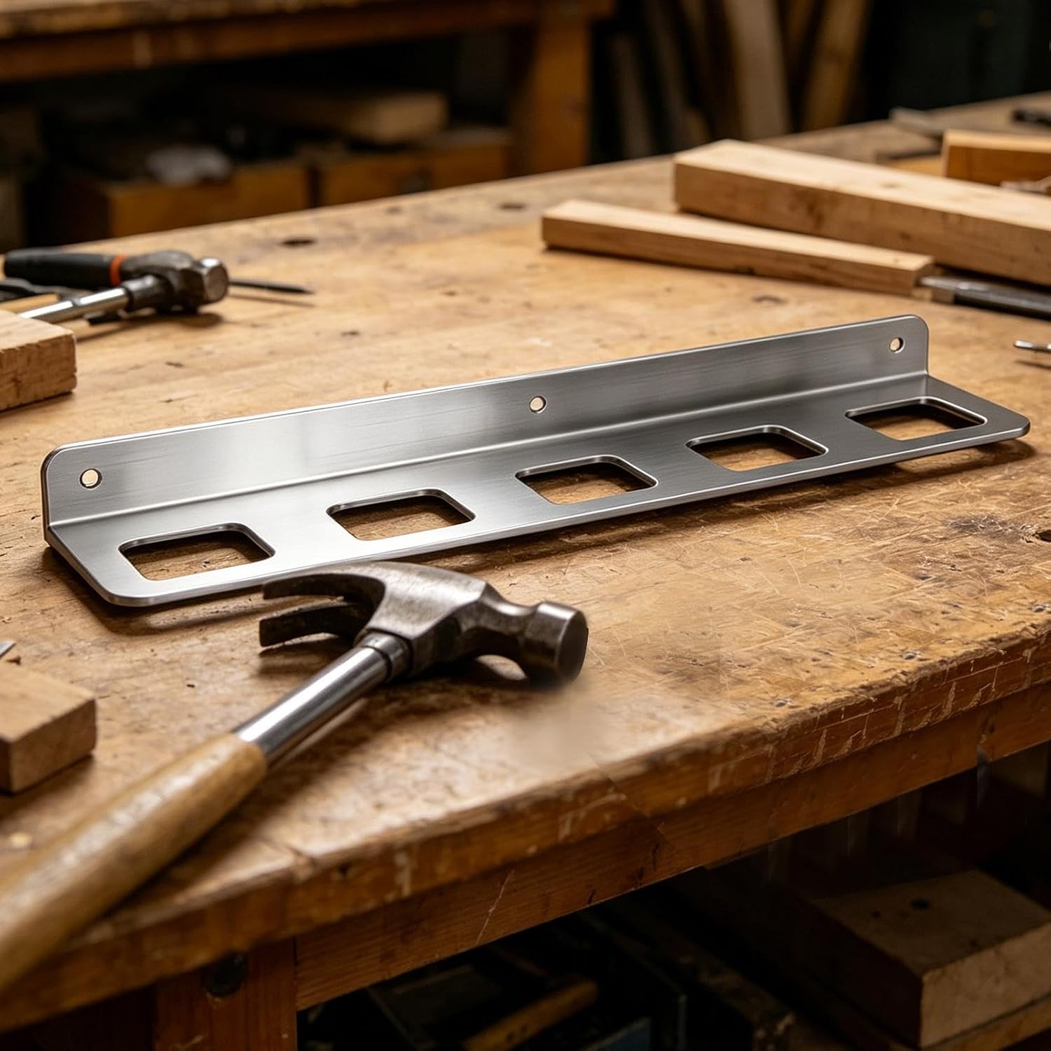  Générique Support Mural à Outils | Râtelier Mural 5 Compartiments Pour Garage Polyvalent,Rangement Pour Marteaux Et Outils | Pour Abri De Jardin Atelier Maison Usine Tournevis Et Pince