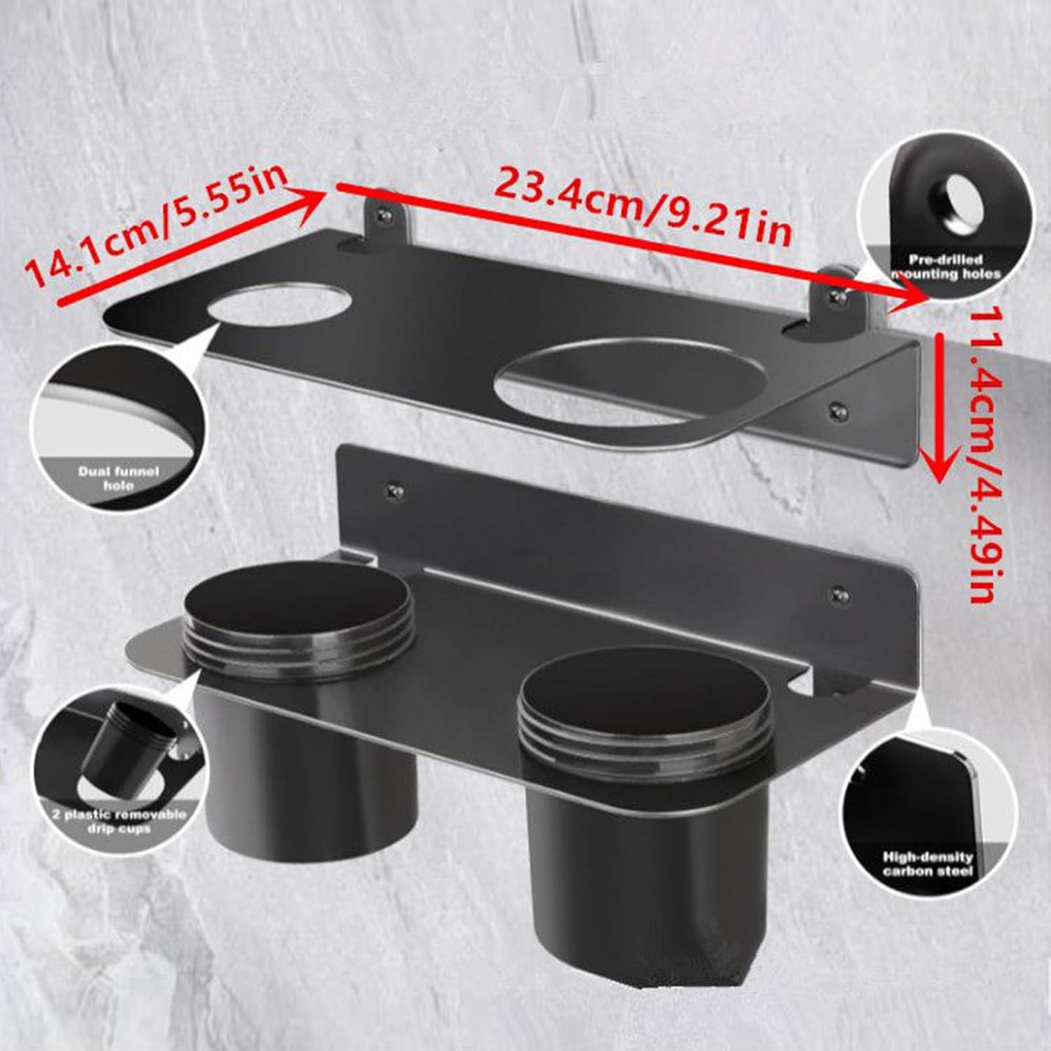GENERIC Support D'entonnoir à Huile – 25 X 16 Cm – Support Mural Pour Entonnoirs à Huile, Camping, Abri De Jardin, Remorque, Maison, Cuisine, Salle De Pause, Garage, Gain De Place Et Pratique