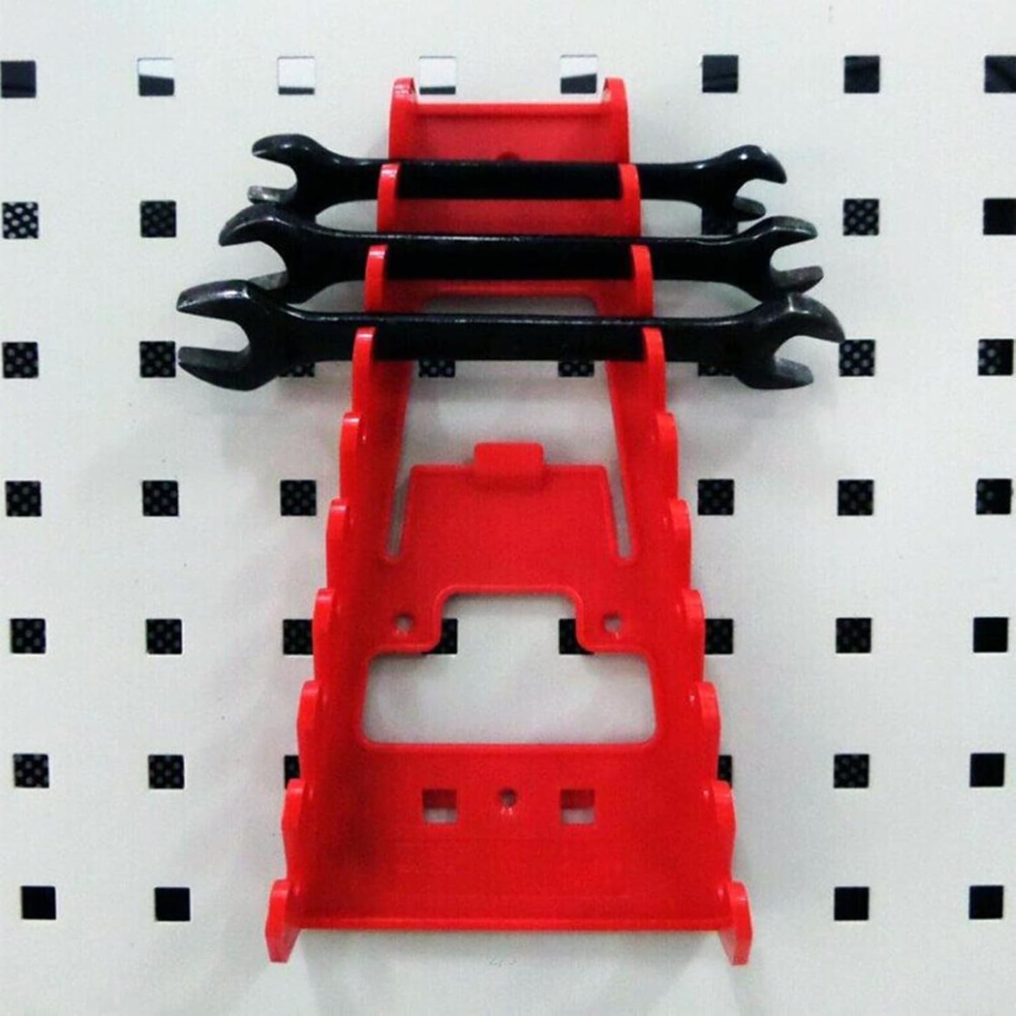  Wrench Organizer, Heavy Duty Tool Rack, Pegboard-Compatible Storage Holder, Space-Saving Screwdriver Stand. Perfect For Garage, Workshop, Repair Shop, Or Home Utility Room, 22 X 12 Cm Red Black