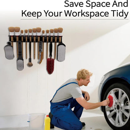 GENERIC Porte-brosses De Détail, Cintre Antidérapant Robuste Avec Crochets, Rangement D'outils De Lavage De Voiture, Pour Garage, Atelier, Maison, Nettoyage De Véhicule, Organisateur D'outils De Lavage