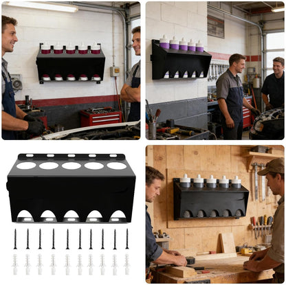 GENERIC Support De Tube De Calfeutrage En Métal | 5 Emplacements De Rangement Pour Tubes De Calfeutrage – Support Mural Pour Plombiers, électriciens, Décorateurs, Entrepreneurs, Bricoleurs, Charpentiers