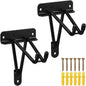  Relaxdays Porte-Outils En Lot De 2, Double Crochet, 24 Cm De Long, Pour Garage, Atelier Ou Cave, Range-Balai, Fer, Noir