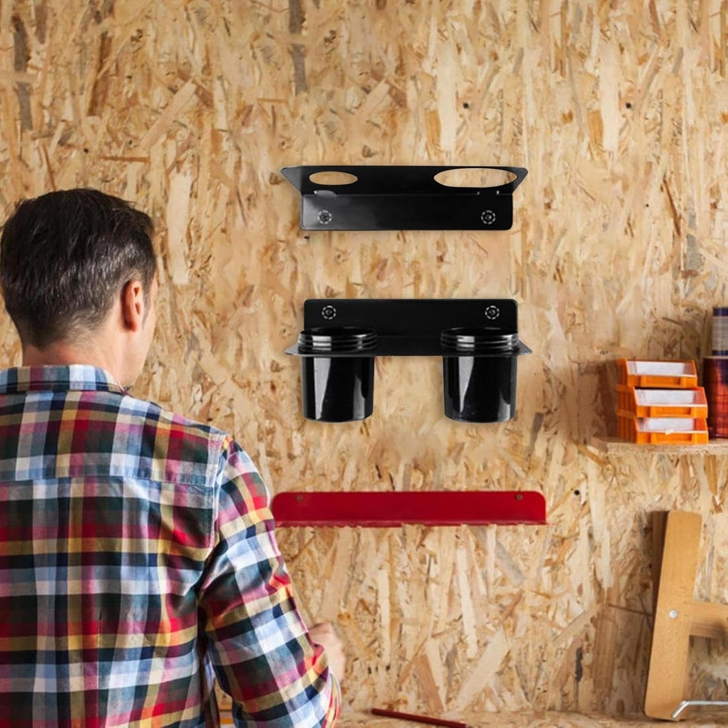  Générique Support Murale Pour Entonnoirs À Huile, 2 Pièces Support Murale Pour Fluides, De Vidange Pour Garage Atelier Maison Camping Remorque