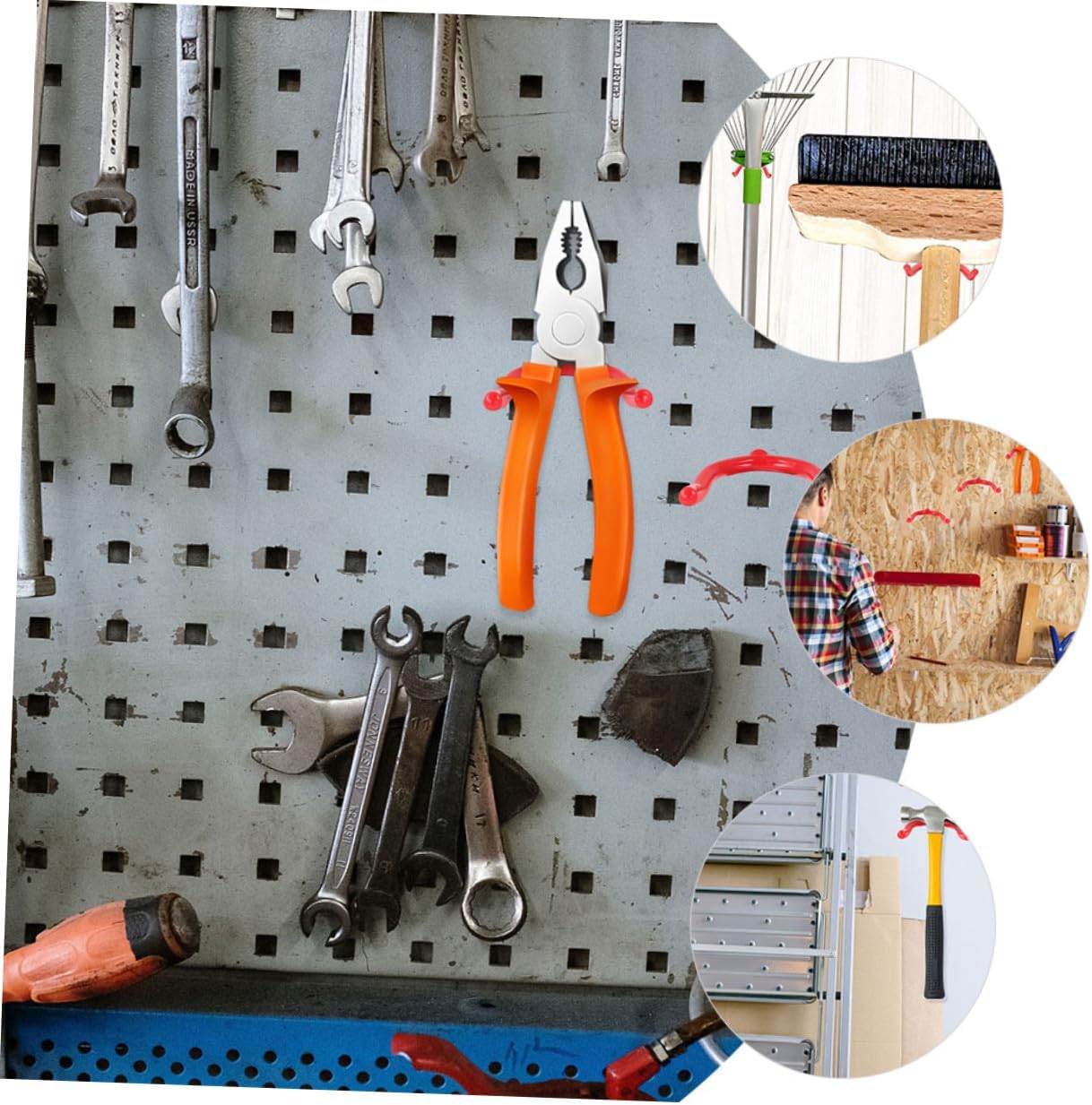  Gatuida Lot De 6 Crochets En Métal Galvanisé Robustes De Y Double Crochet Pour Organisation Du Garage Et Rangement D'outils Lourds Muraux