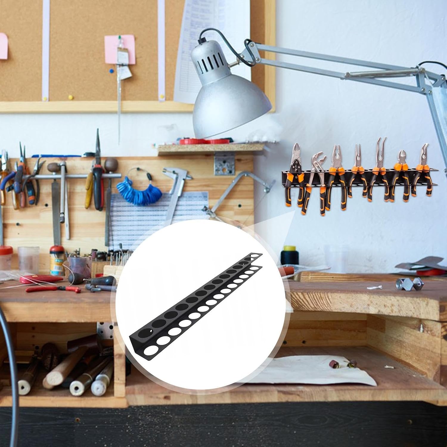 GENERIC Porte-tournevis – Porte-outils Pour Un Rangement Organisé | Construction En Acier Avec Finition Noire, Organiseur Mural D'outils à Main, Design Peu Encombrant Pour Garage, Atelier, Sous-sol