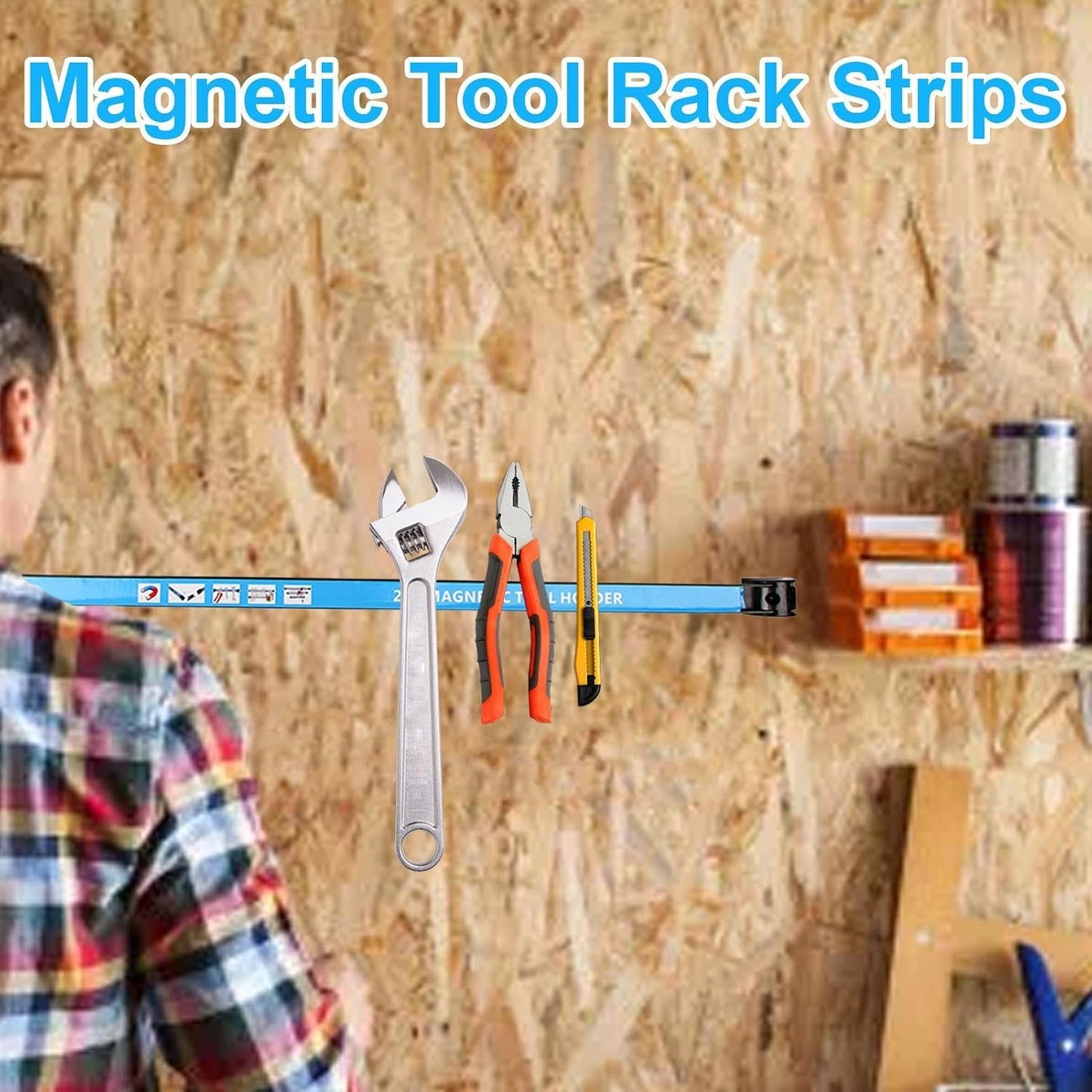  Barre à Outils Magnétique Pour Atelier, Organisateur D'outils Mural, Support Mural Pour Outils électriques, Support à Outils Magnétique Pour Atelier, Barre à Outils Magnétique Robuste,