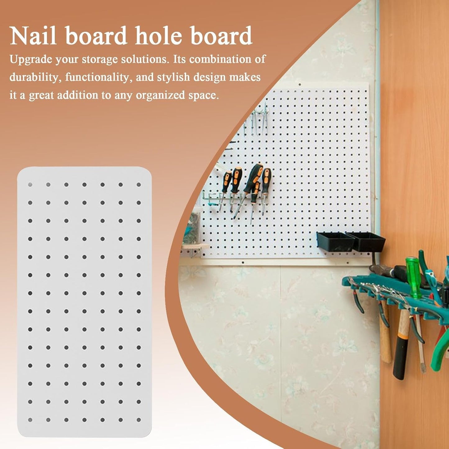  Panneaux De Rangement Muraux En Panneau Perforé, Panneaux D'affichage En Acier Au Carbone Sans Perforation, Solution De Rangement Pour Chambre à Coucher, Garage, Atelier, 40 X 20 Cm