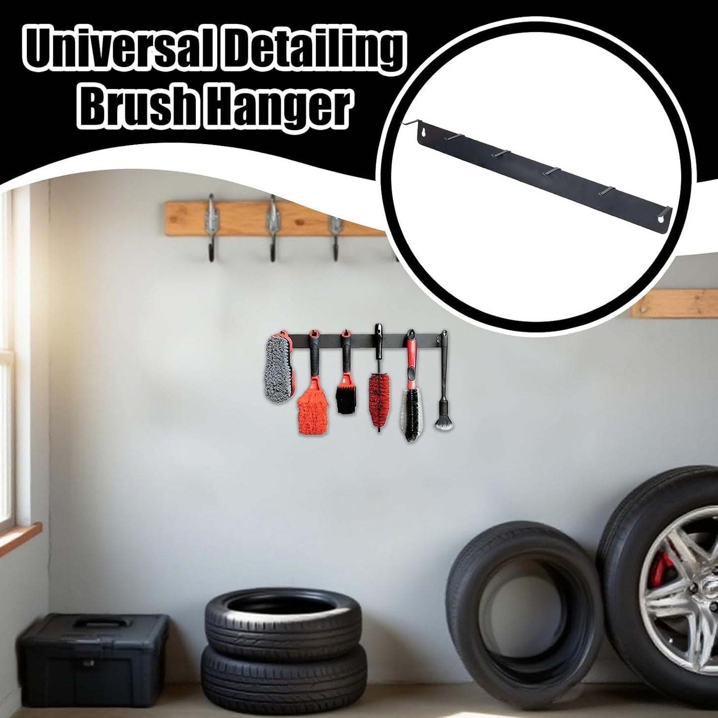  Porte-outils De Détail | Crochet En Acier Inoxydable Pour Brosses De Nettoyage De Voiture, Crochets Compacts Pour Garage, Bricoleurs, Passionnés, Outils De Nettoyage De Roues De Voiture