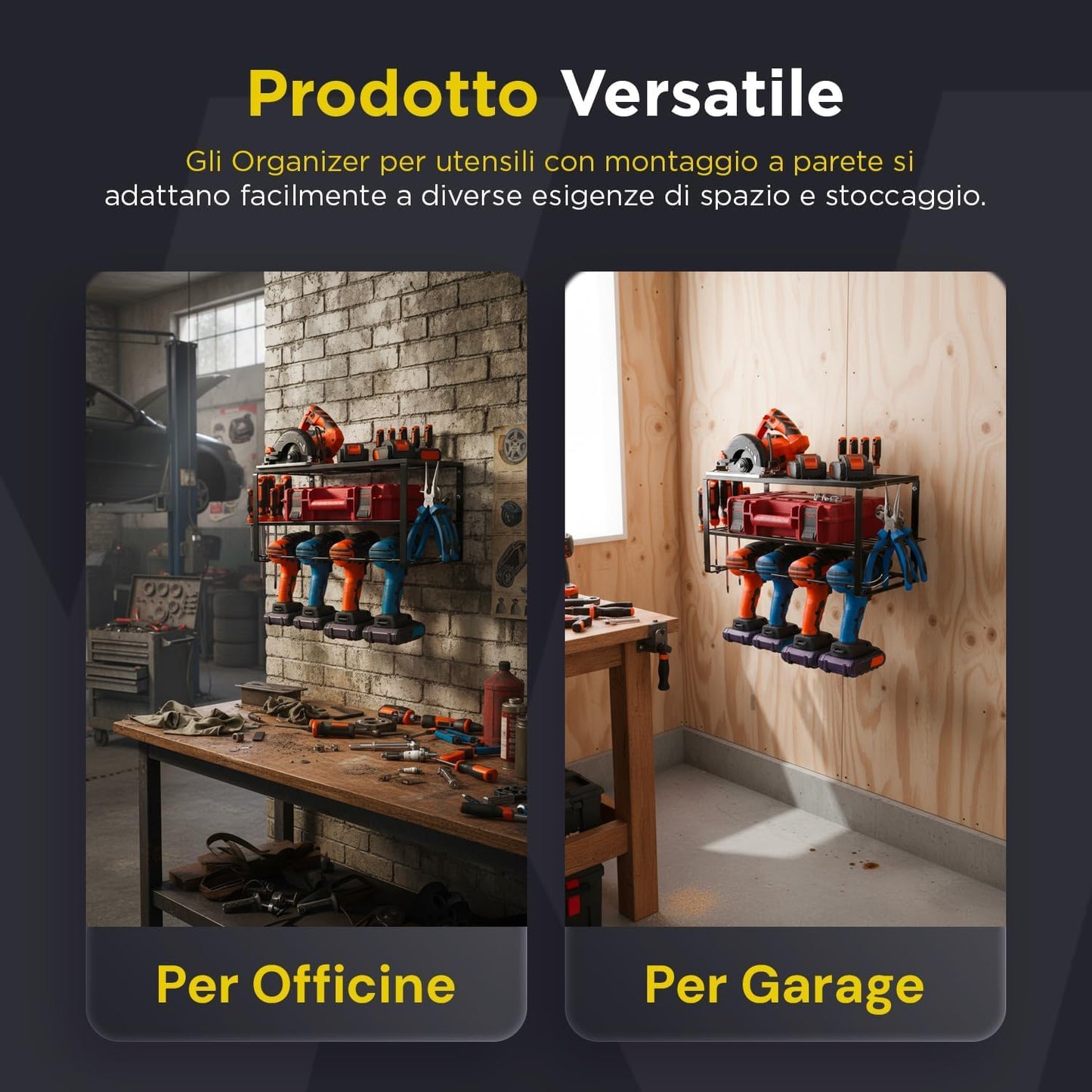  Étagère Murale En Acier Avec 4 Compartiments Et étagères En Grille, Panneau Porte-outils De Travail Peu Encombrant, Pour Garage Et Atelier, Facile à Installer